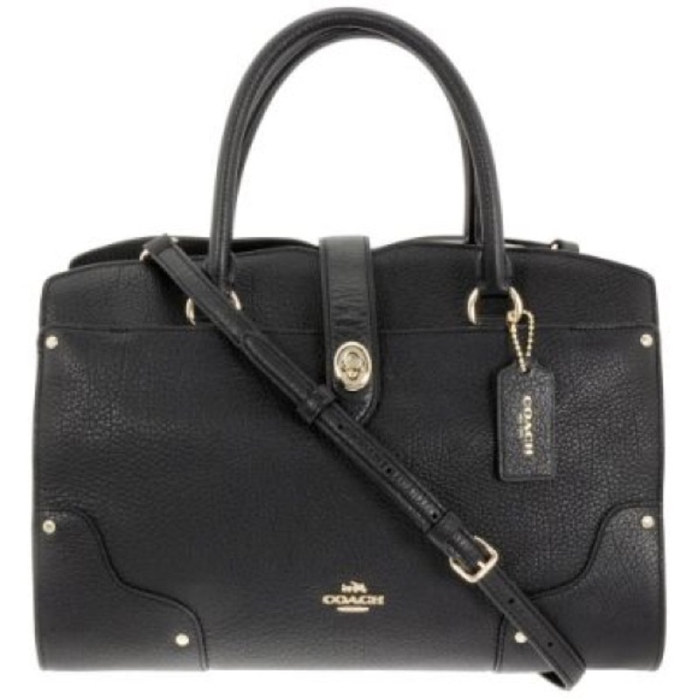 Like New Coach Mercer 30 Black Leather Satchel